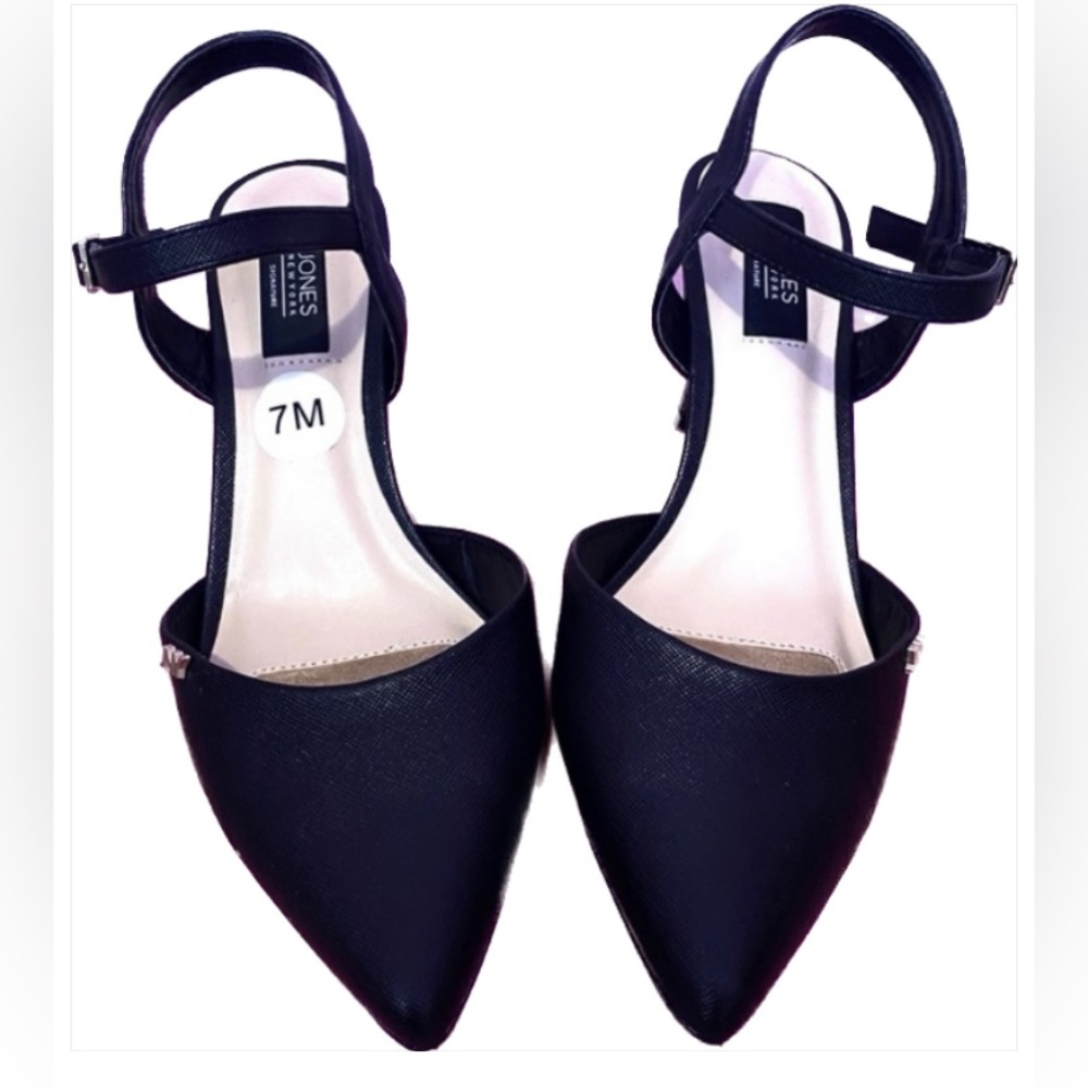Jones New York Pointy Toe Heels Ankle Strap Black Bellinor